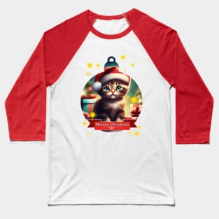 Meowy Christmas Baseball T-Shirt